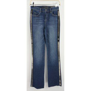 New Blue Revival Women's Size 25 x 32 Dark Blue Bootcut Denim Metal Accent Jeans